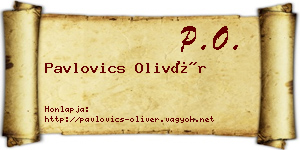 Pavlovics Olivér névjegykártya