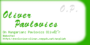 oliver pavlovics business card